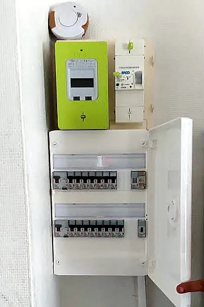 Tableau deux rangées et compteur Linky